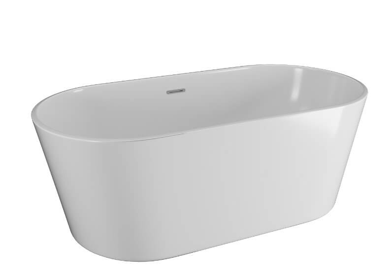 Freistehende Badewanne UZO 160 x 80 cm 