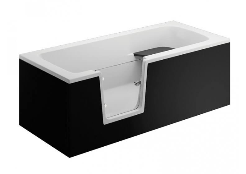 Verkleidung für  Badewanne  VOVO - Frontplatte 180 cm schwarz 