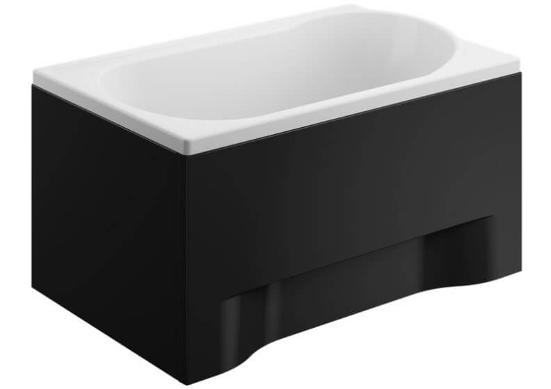 Acrylverkleidung für rechteckige Badewanne - Frontplatte 100 cm Höhe 51 cm schwarz