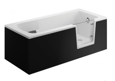 Verkleidung für Badewanne AVO  - Frontplatte 160 cm schwarz