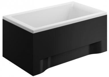 Acrylverkleidung für rechteckige Badewanne - Frontplatte 120 cm CAPRI  schwarz