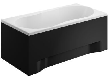 Acrylverkleidung für eine rechteckige Badewanne - Frontplatte 170 cm Höhe 52 cm schwarz