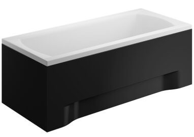 Acrylverkleidung für eine rechteckige Badewanne - Frontplatte 180 cm Höhe 58 cm schwarz