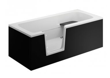 Acrylverkleidung für  Badewanne  VOVO - Frontplatte 160 cm schwarz 